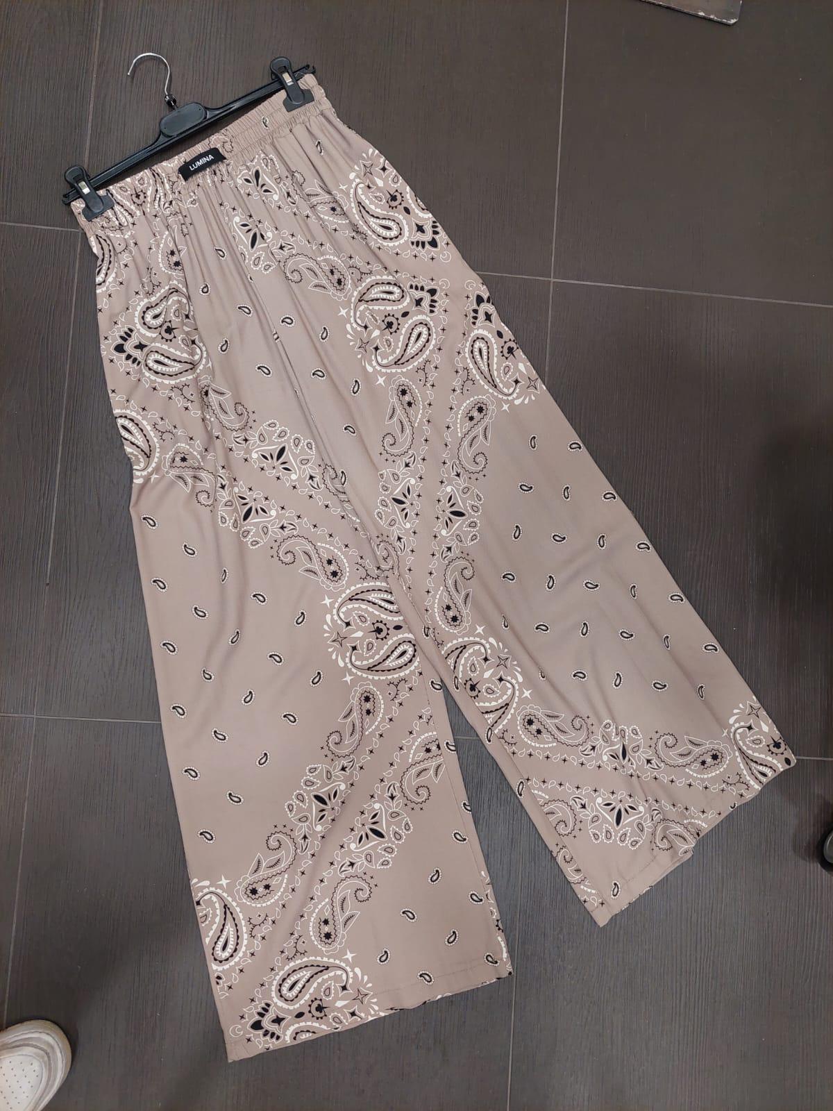 Pantalone palazzo stampa bandana