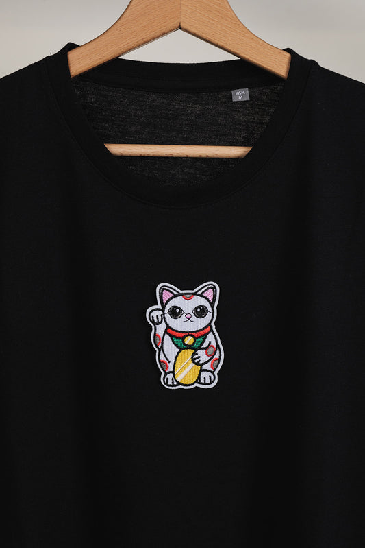 T-shirt Nera - Gatto Maneki