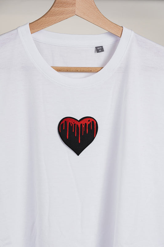 T-shirt Bianca - Cuore Sangue